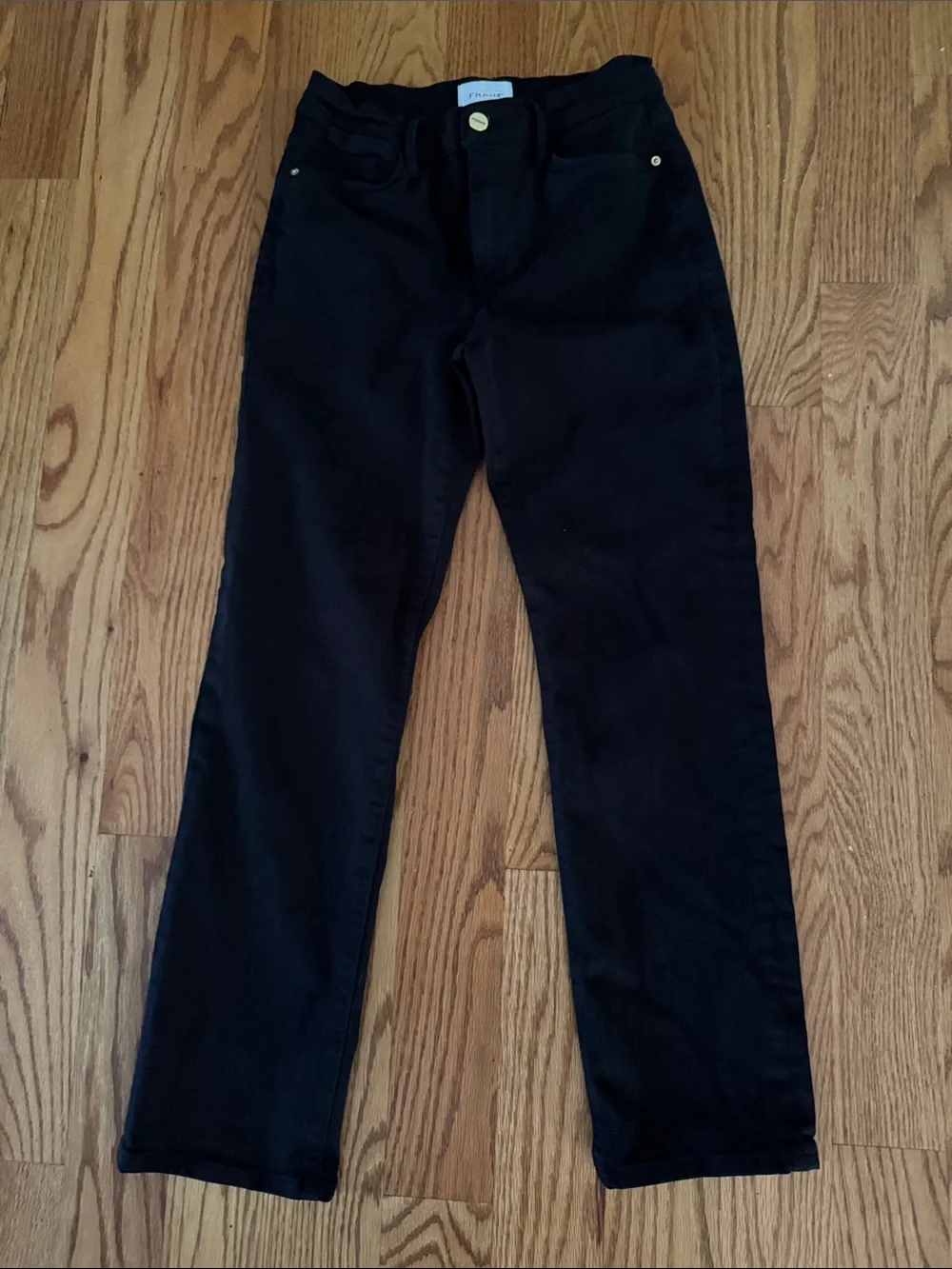 Frame Denim Black Straight Leg Jeans